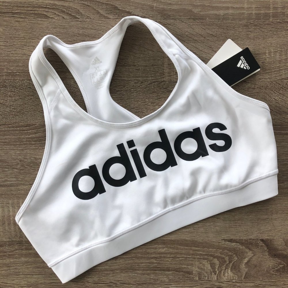 NWT Adidas Climalite graphic white sports bra XL - Picture 2 of 6